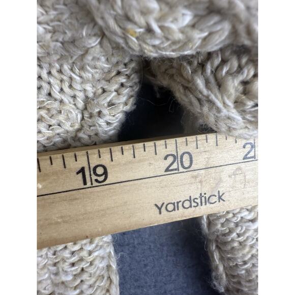 Woolrich Sweater Womens S Ivory Beige Cable Knit Made USA Wool Blend Turtleneck - Picture 5 of 7